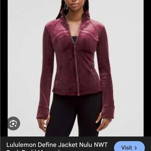 lululemon Define Jacket Velour Burgandy Jacket